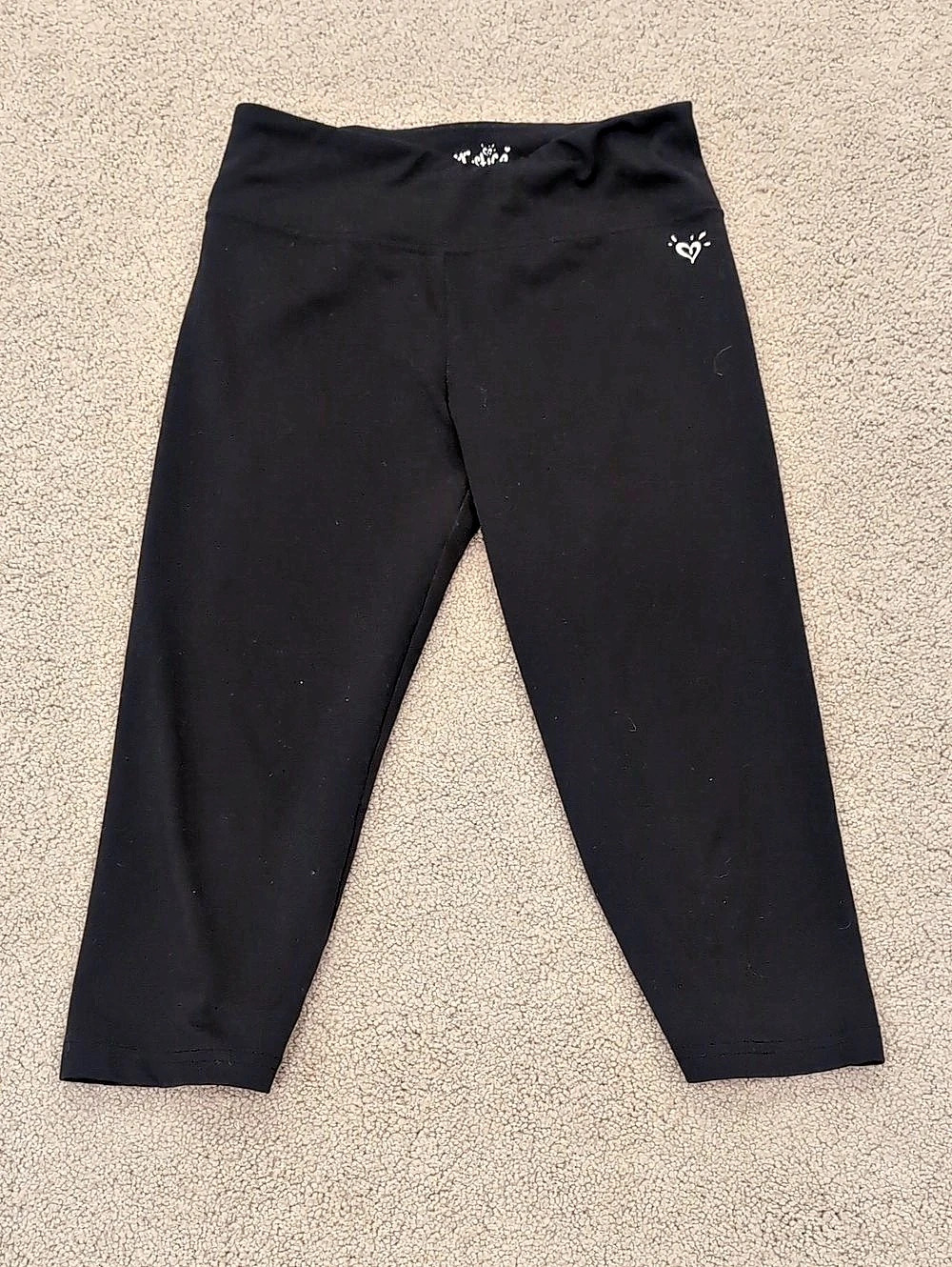 Justice Girls Active Crop Leggings Girls Size 12 Black